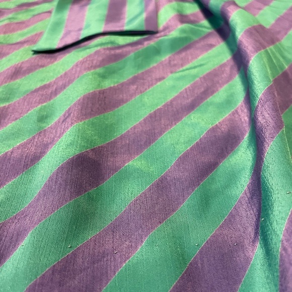 Vtg skirt, feminine midi Sunday brunch eclectic vibrant separates green purple - Picture 1 of 5